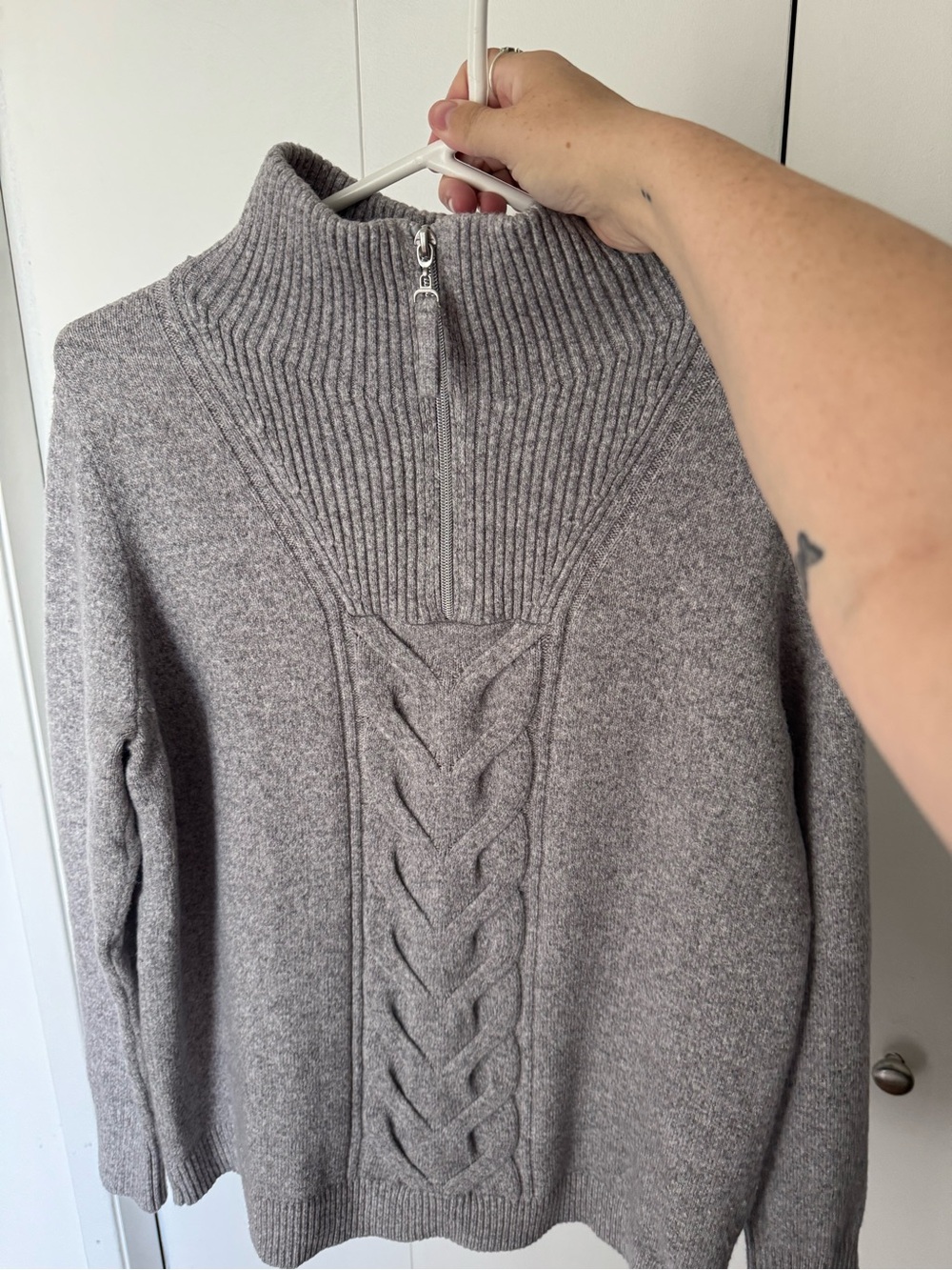 Fall cozy half zip grey sweater